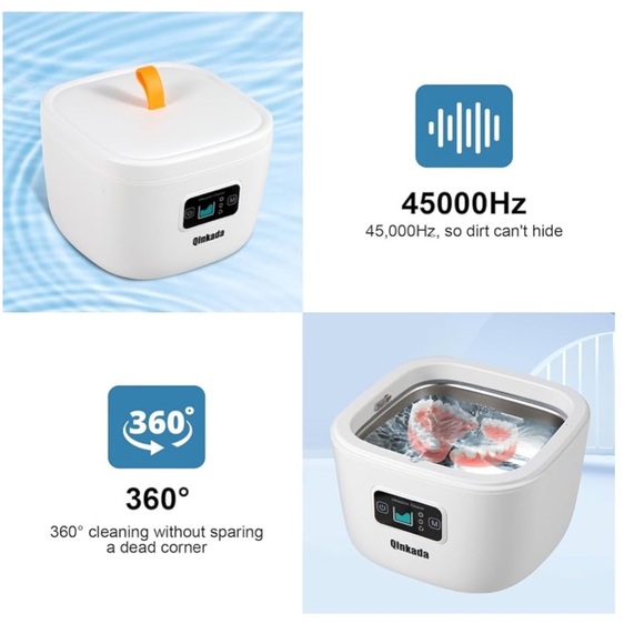 🆕 Qinkada Multipurpose Ultrasonic 45kHz Cleaner Black - Picture 5 of 13